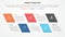 vmost analysis template infographic concept for slide presentation with skew rectangle with 5 point list with flat style