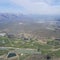 vneyards and barren hills aerial, Worcester, South Africa