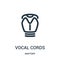 vocal cords icon vector from anatomy collection. Thin line vocal cords outline icon vector illustration. Linear symbol for use on