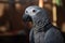 A vocal and intelligent African Grey Parrot mimicking words and sounds, mimicking words and sounds with ease. Generative AI