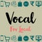 Vocal for local text written on abstract background with colorful set of web icons, graphic design illustration wallpaper