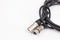 Vocal microphone xlr connection cable isolated above white background with copy space