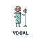 vocal musician icon. Element of music style icon for mobile concept and web apps. Colored vocal music style icon can be used for w