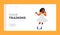 Vocal Training Landing Page Template. Little African Girl Holding Microphone Sing on Stage, Baby Vocalist Singing Song