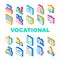 Vocational School Collection Icons Set Vector Illustration