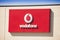 Vodafone company banner for commercial at Carrefour market in Iasi, Romania