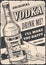 Vodka alcohol vintage poster monochrome