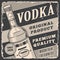 Vodka alcohol vintage sticker monochrome