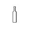 Vodka bottle line. Simple template. Isolated object. Symbol in thin lines for alcoholic institutions, bars, restaurants, pubs and