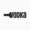 Vodka bottle logo. Lettering sign of vodka