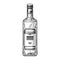 Vodka bottle vintage logotype monochrome