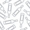 Vodka bottles seamless pattern. Line art style. Outline image. Repeat template. Party drinks concept. Illustration on white