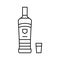 vodka drink bottle line icon vector illustration