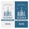 Vodka labels set