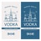 Vodka labels set