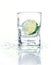 Vodka with lime in glass beaker