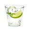 Vodka lime wedge with ice