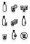 Vodka, strong alcohol icons set