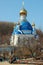 Vodyane, Ukraine - April 7, 2018: Transfiguration church in Saint Boris and Gleb Orthodox women monastery in Vodyane, located in