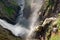 Voeringfossen waterfall on a sunny evening