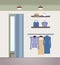 Vogue Clothes Shope, Color Vector Illustration