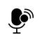 Voice assistant app black glyph icon