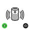 Voice assistant icon. Wireless speaker line symbol
