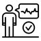 Voice authentication icon, outline style