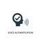 Voice authentication icon. Simple