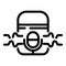 Voice command agent device icon outline vector. Artificial intelligent assistant