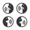 Voice Command Icons Set. Face with Sound Waves Logo. Vector