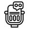 Voice command microphone icon outline vector. Virtual smart assistant