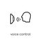 Voice control icon. Trendy modern flat linear vector Voice control icon on white background from thin line smart home collection