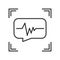 Voice identification black line icon. Recognition system of person. Concept of: authorization, dna system, scientific technology,
