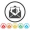 Voice mail, Speaker symbol, Audio message icons set