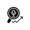 Voice marketing black glyph icon