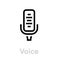 Voice Microphone icon. Editable Vector Outline.