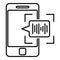 Voice phone authentication icon, outline style