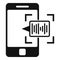 Voice phone authentication icon, simple style