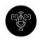 Voice podcast black glyph icon. Pictogram for web page, mobile app