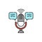 Voice podcast color line icon. Pictogram for web page, mobile app