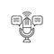 Voice podcast color line icon. Pictogram for web page, mobile app