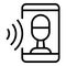 Voice recognition icon outline vector. Speech command