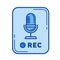 Voice record app line icon.