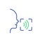 Voice and Speech Recognition line Icon. Voice Command Icon with Sound Wave. Voice Control. Speak or Talk Recognition