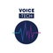 Voice tech label with sound wave