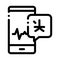 Voice Wave On Phone Screen Icon Thin Line Vector
