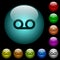 Voicemail icons in color illuminated glass buttons