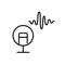 Voiceover icon. Microphone with sound wave. Pixel perfect icon