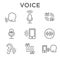 Voiceover or Voice Command Icon with Sound Wave Images